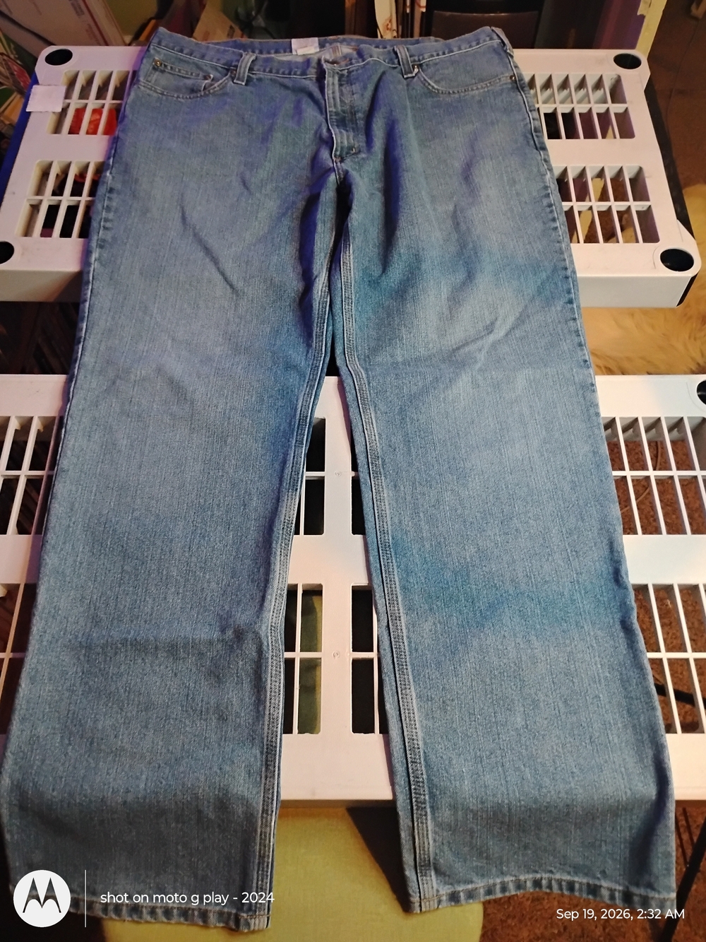 Carhartt Men's Light Blue Straight-Leg Jeans